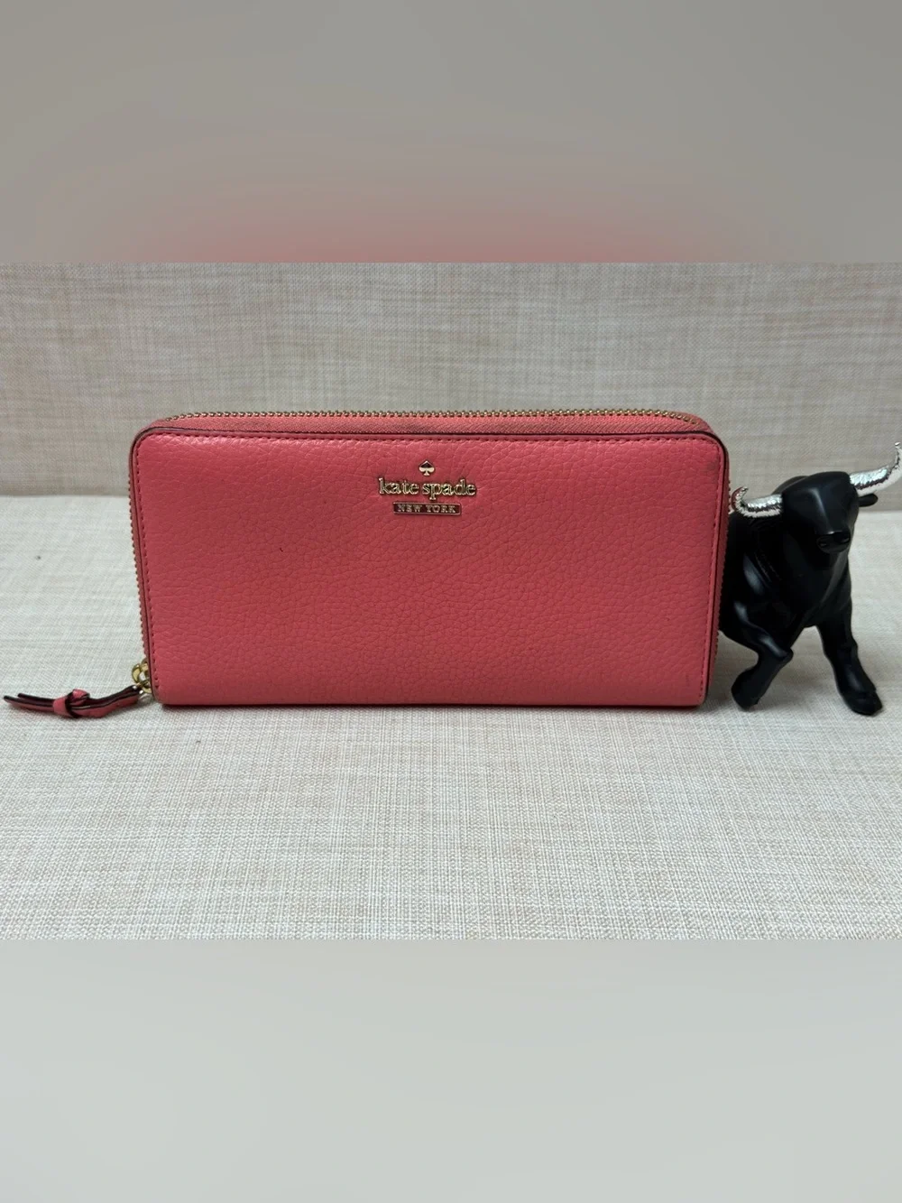 kate spade Coral Zip Around Wallet in Bright Coral